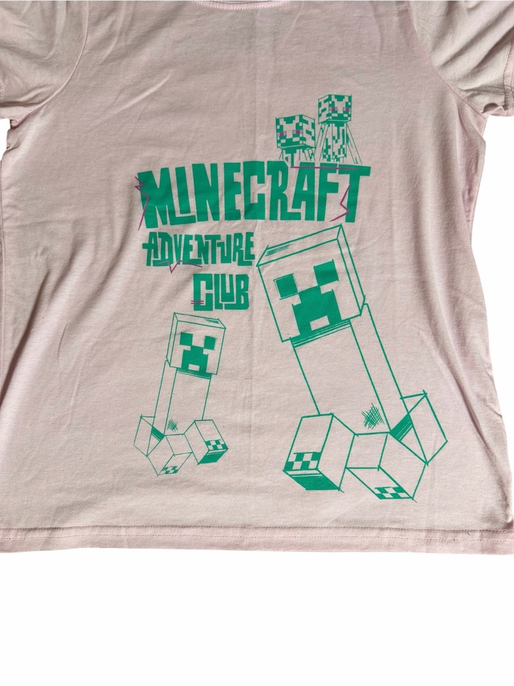 Kids' Pink Adventure Club Tee MINECRAFT SIZE 10/12 - Picture 3 of 8